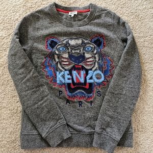 EUC Kenzo Tiger Face Sweater Gray